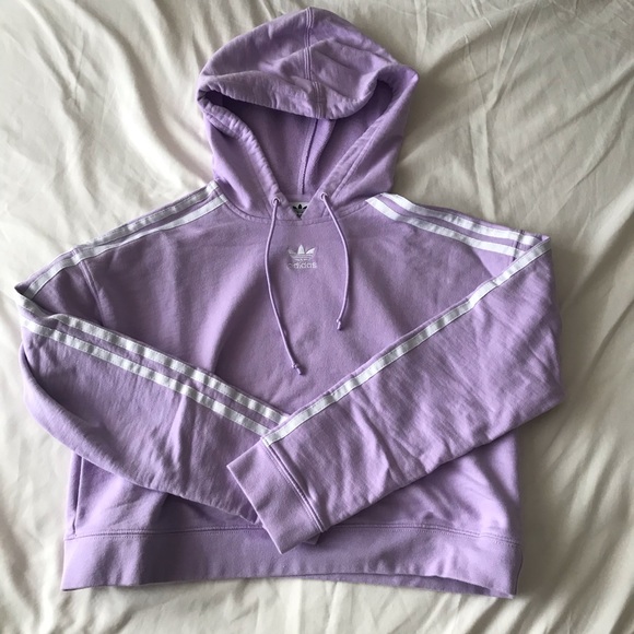 Adidas purple cropped hoodie - Picture 5 of 7